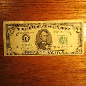 1950D 5 DOLLAR FEDERAL RESERVE NOTE PRINTED IN ATLANTA